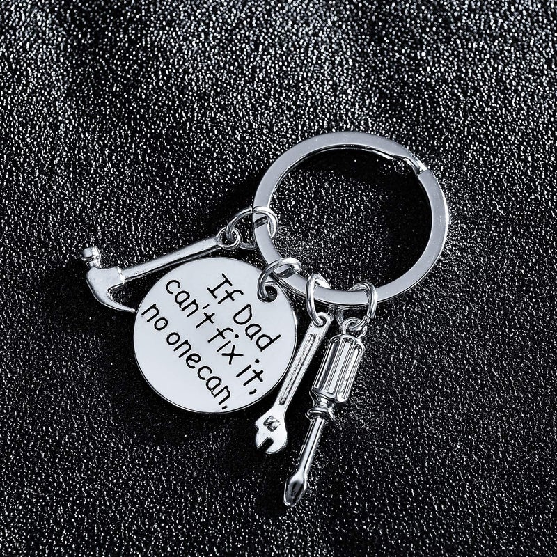 BESPMOSP Dad Keychain Daddy Gifts Father's Day Keyring Birthday Gifts From Daughter-If Dad Can't Fix It No One Can - Image 2